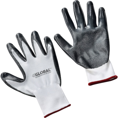 Global Industrial Coated Gloves, Nylon, Nitrile, Multi-Colored, S 708346S